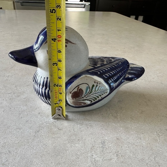 Vintage Tonala MEXICAN HAND PAINTED POTTERY CERAMIC DUCK 4.5” H x 7" W - Picture 13 of 14